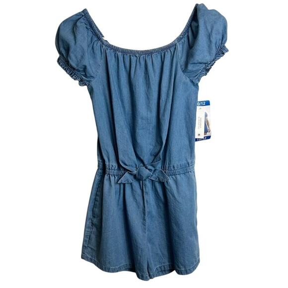 Gap Kids Knot-Tie Romper, Chambray, Size 10/12 - Picture 4 of 8